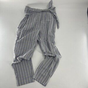 BCBGeneration Women's High-Rise Tie Front Plaid Pants Medium - Multicolor